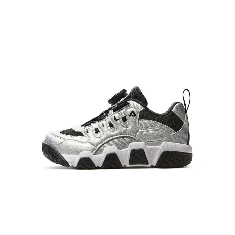 FILA KIDS Heritage FHT Low top Basketball Shoes Space Silver/Black Kids'