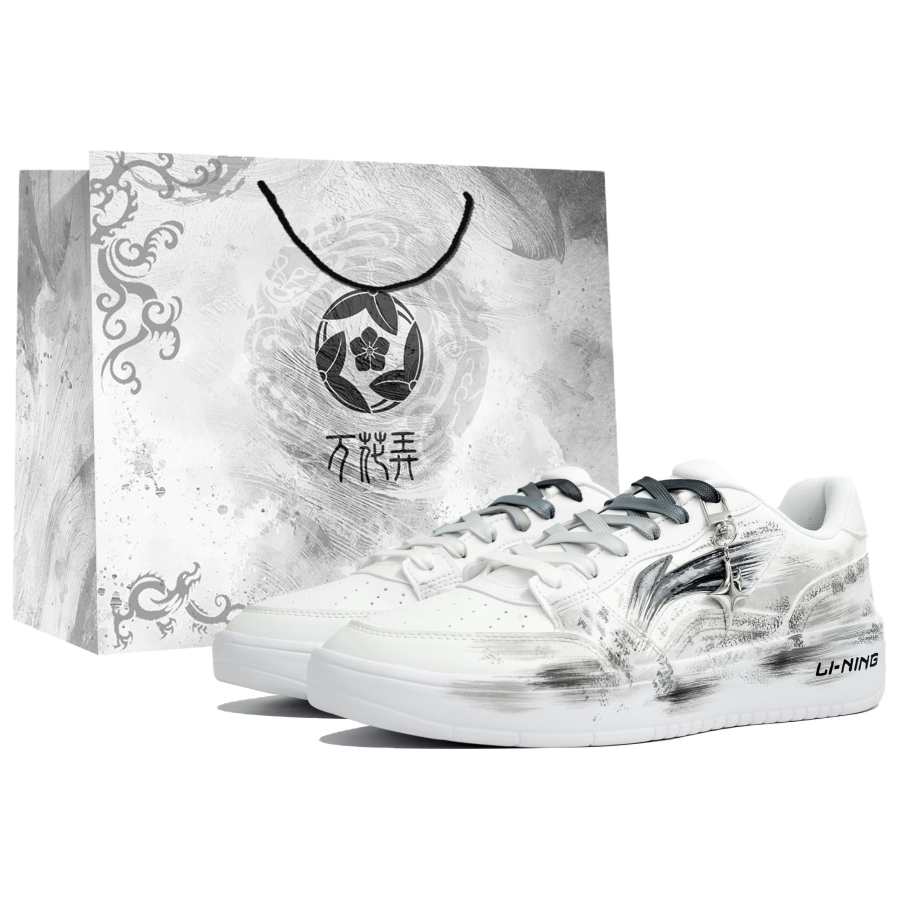 Li-Ning Li Ning Sycee Slip Resistant Cushioning Low top Skateboard Shoes Men's Black White