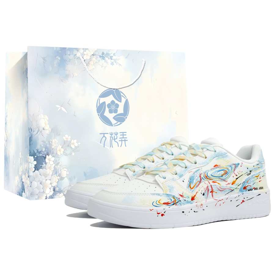 Li-Ning Li Ning Sycee Slip Resistant Abrasion Resistant Low top Skateboard Shoes Men's Blue Red