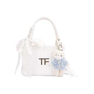 TOM FORD [Custom Makeup Bag]Polka Dot Bear, Jinx, Niche Premium, Fashion, Versatile, Refined Cute, Polyester, White