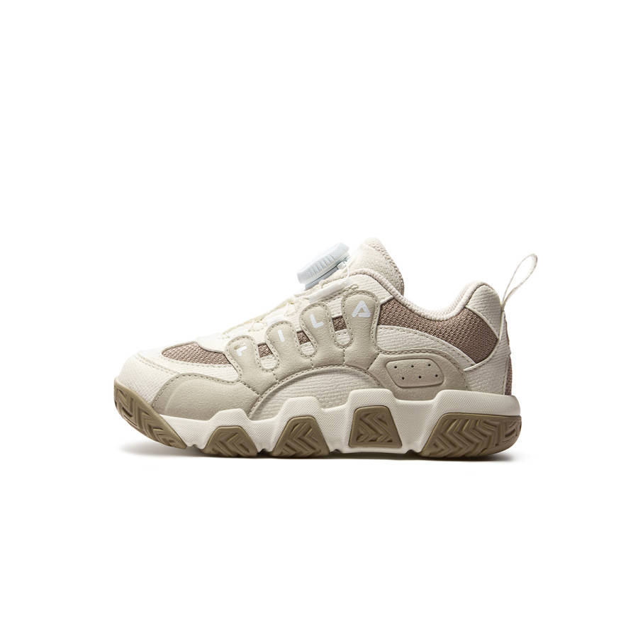 FILA KIDS Heritage FHT Low top Basketball Shoes Milk White/Scroll Brown Kids'