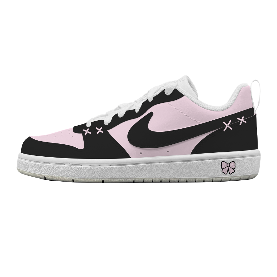 Nike Nike Court Pink Veno Leather Slip Resistant Cushioning Abrasion Resistant Breathable Low top Kids' Skateboarding Shoes