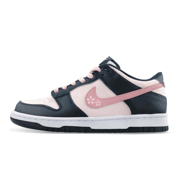 Nike Nike Dunk Under The Cherry Blossom Tree Leather Slip Resistant Cushioning Low top Skateboard Shoes Unisex Black Pink