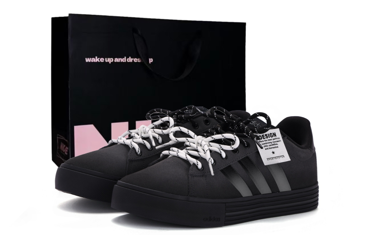Adidas Adidas Daily 4.0 Coverage Slip Resistant Cushioning Low top Skateboard Shoes Unisex Gray Black