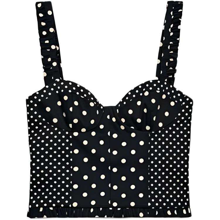 ZARA Tank Tops Women's Black/White Other