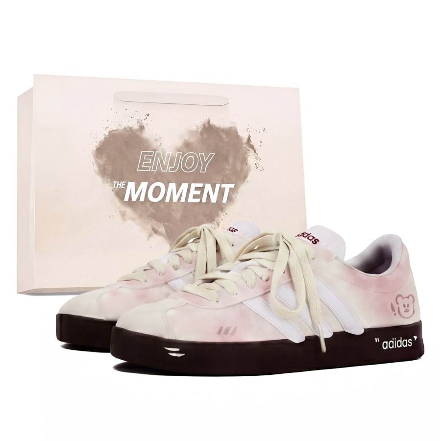 Adidas Adidas Vl Court Classic Cherry Blossom Coconut, Shopping Bag German Army Trainers Unisex Beige Pink