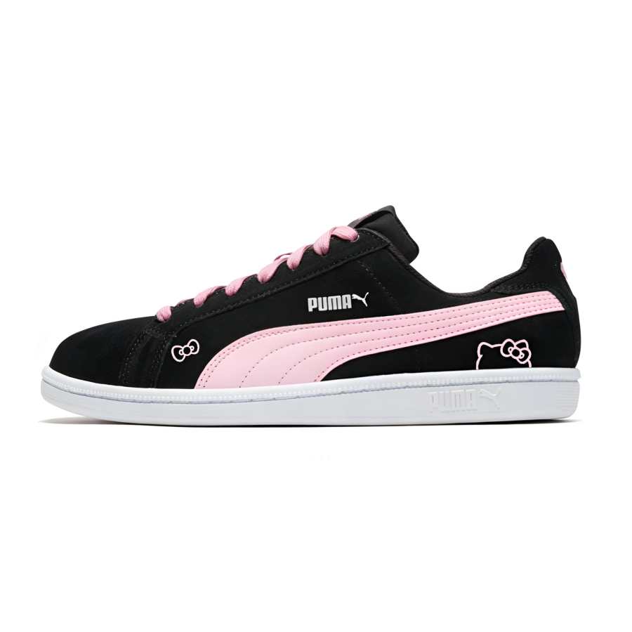 PUMA Smash Meet Abrasion Resistant Breathable Low top Skateboard Shoes Unisex Pink Black