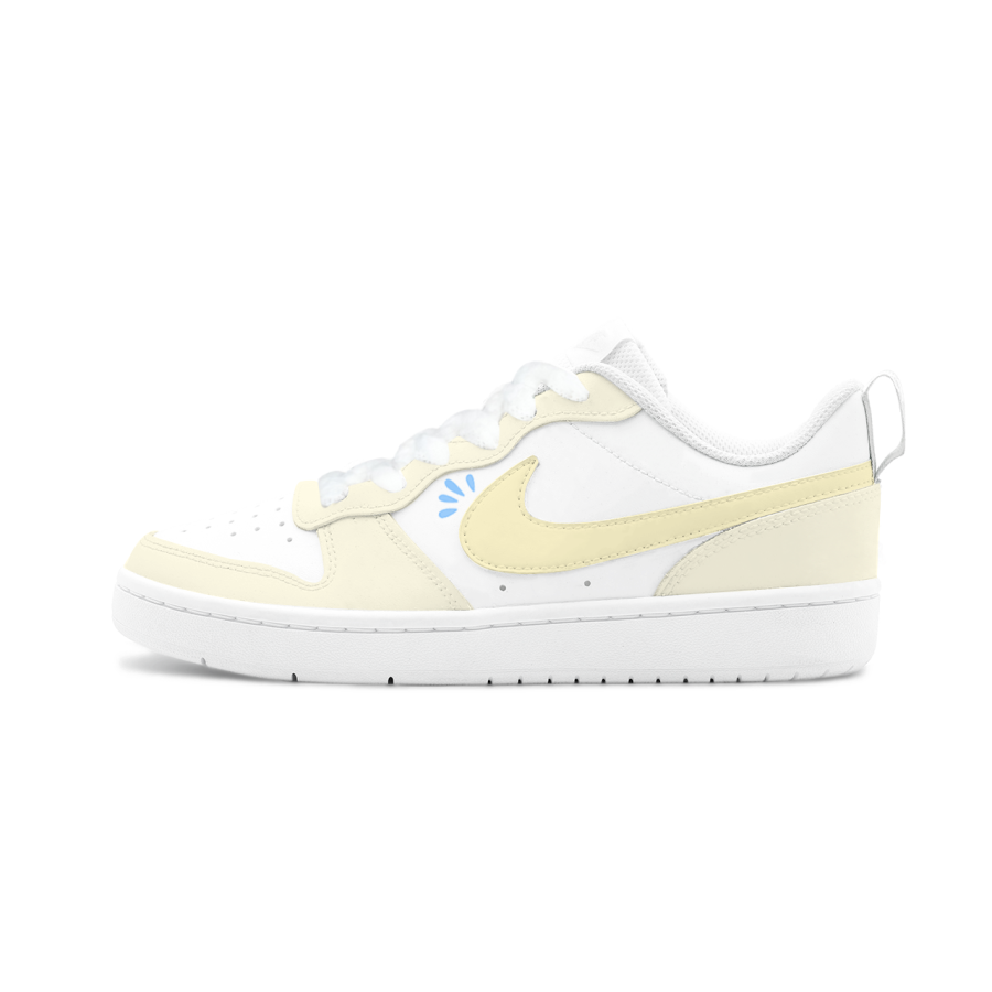 Nike Nike Court Borough Light Yellow Sky Slip Resistant Cushioning Abrasion Resistant Low top Kids' Skateboarding Shoes