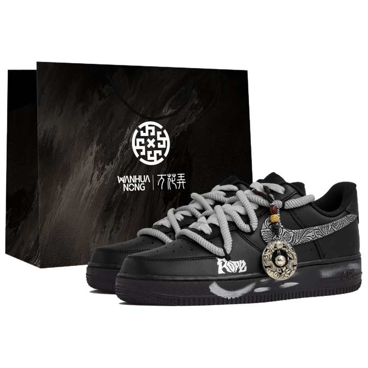 Nike Nike Air Force 1 Slip Resistant Low top Skateboard Shoes Unisex Black Gray