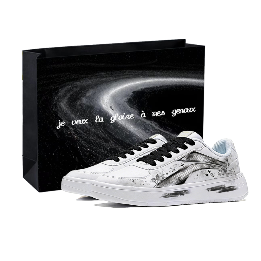 Li-Ning Li Ning Starry Sea Leather Coverage Thermal Slip Resistant Low top Skateboard Shoes Unisex