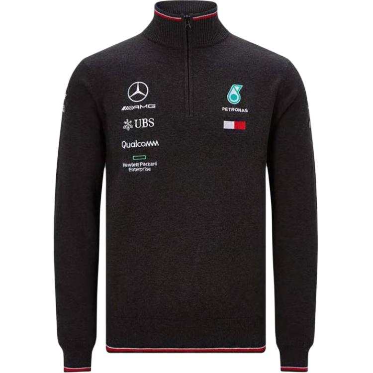Mercedes-Benz Mercedes Benz Knitwear Men's Black Stand Collar Moderate