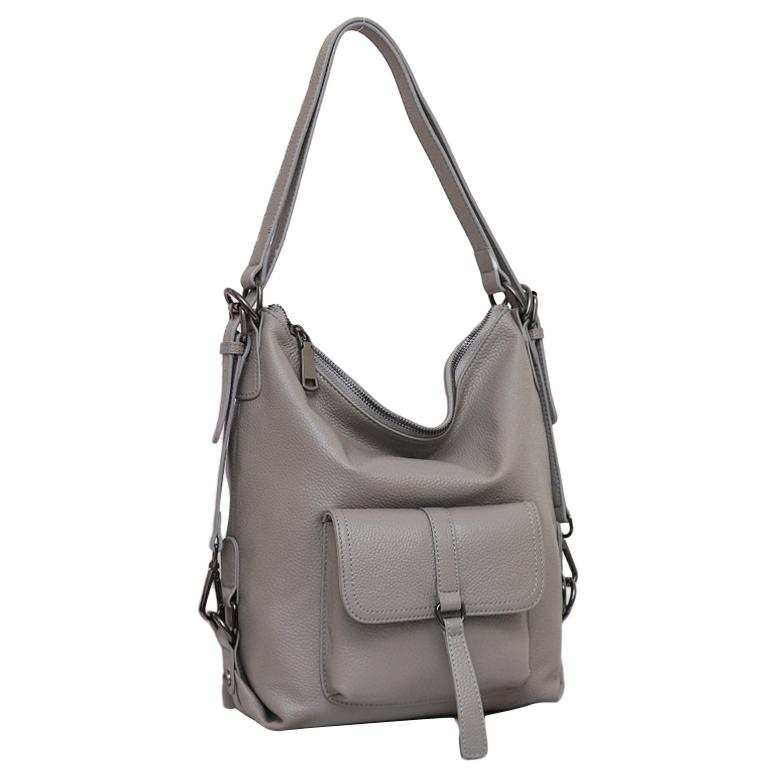 LOLLiPOPS Top Grain Cow Leather Girlfriend Backpack Women's Premium Gray