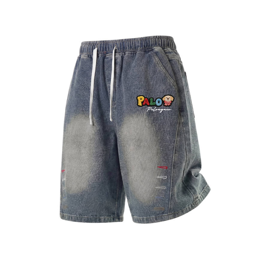 PAL ONGACO Denim Shorts Unisex Blue Moderate