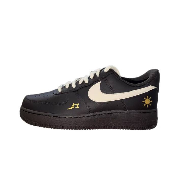 Nike Nike Air Force 1 Leather Coverage Slip Resistant Abrasion Resistant Low top Skateboard Shoes Men's Brown