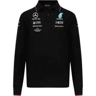 Mercedes-Benz Mercedes Benz Polo Shirts Men's Black Lapel Moderate Straight Fit