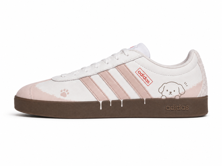 Adidas Adidas Creamy Claw Cow Split Leather Abrasion Resistant Slip Resistant Low top Skateboard Shoes Unisex Milk White, Pink