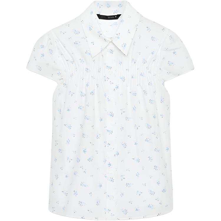 ZARA Shirts Women's Blue/White Lapel Moderate