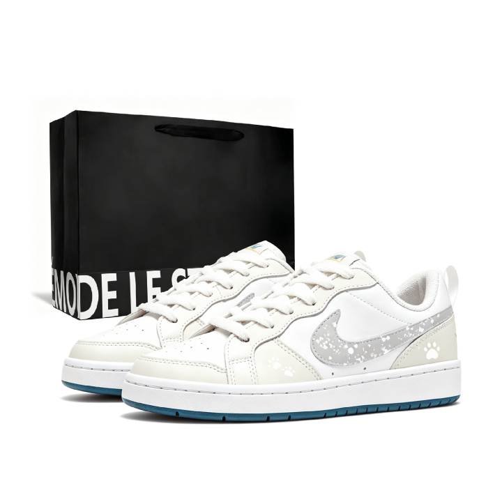 Nike Nike Court Borough Leather Low top Kids' Skateboarding Shoes Ecru Unisex