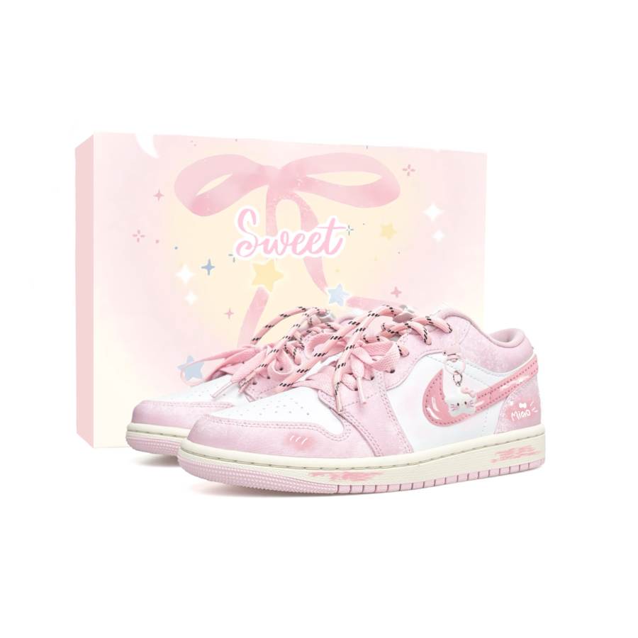 Jordan Jordan Air Jordan 1 Xueke Low top Basketball Shoes Women's Pink White