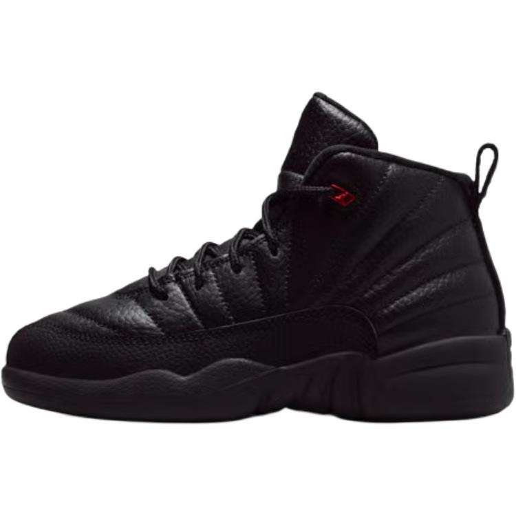 Jordan Jordan Air Jordan 12 Mid top Children's Basketball Shoes Black Children Aged 3 7 Years Old