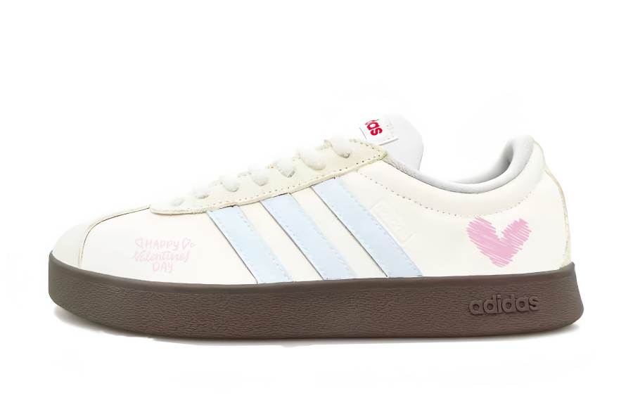 Adidas Adidas VL COURT 2.0 Heart Shaped Seamless Slip Resistant Abrasion Resistant Low top Skateboard Shoes Unisex Pink, Blue
