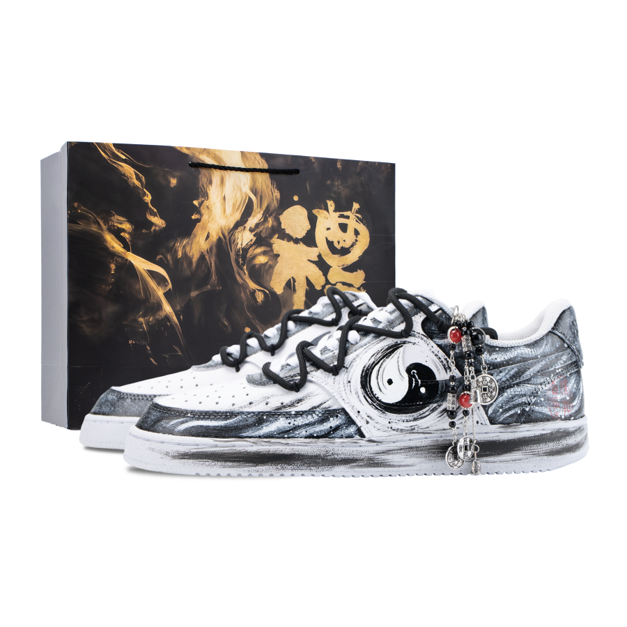 Nike Nike Court Vision 1 Daosheng Wianxiang Slip Resistant Abrasion Resistant Low top Skateboard Shoes Unisex Black White