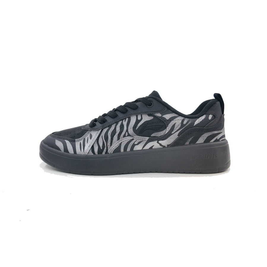 Li-Ning Li Ning Wheat Age Abrasion Resistant Lightweight Low top Skateboard Shoes Men's Black Silver