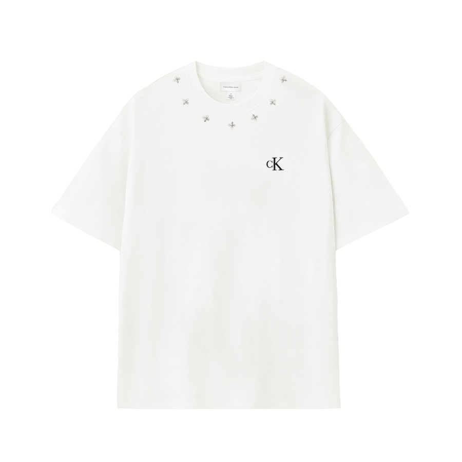 Calvin Klein T Shirts Unisex White Crew Neck Moderate