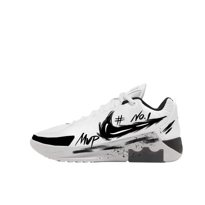 Nike Nike LEBRON WITNESS IX Cushioning Slip Resistant Abrasion Resistant Mid top Basketball Shoes Men's Black White