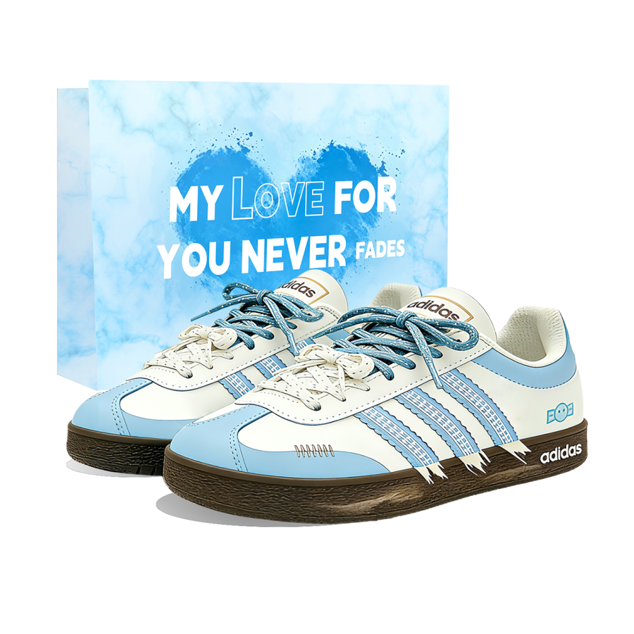 Adidas Adidas Vl Court Classic Ice Blue Prologue Height Increasing Low top Skateboard Shoes Unisex Blue White
