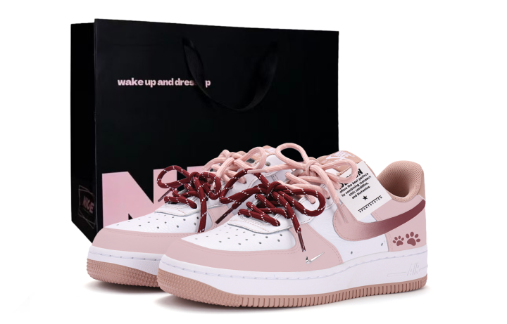 Nike Nike Air Force 1 Low top Skateboard Shoes Women's White Pink