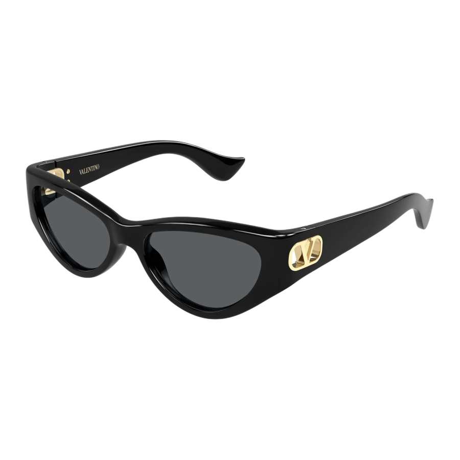 Valentino Injection Molded Irregular Shape Sunglasses Women's Black