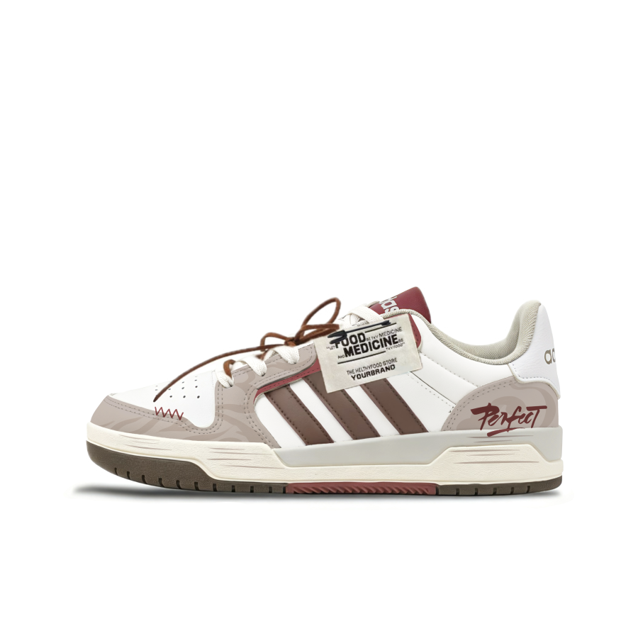 Adidas Adidas ENTRAP Caramel Milk Coffee Slip Resistant Abrasion Resistant Low top Skateboard Shoes Unisex Red Gray
