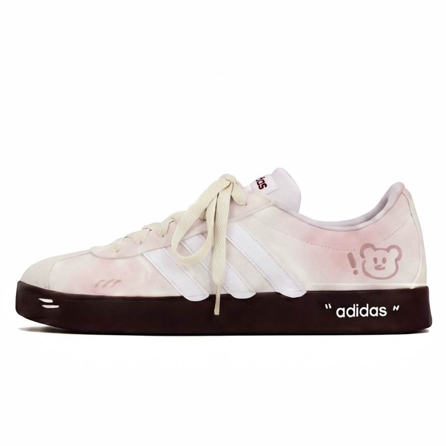 Adidas Adidas Vl Court Classic Cherry Blossom Milk Brown Low top German Army Trainers Unisex Beige Pink