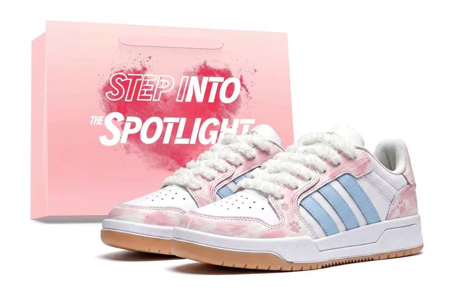 Adidas Adidas ENTRAP Fur Slip Resistant Abrasion Resistant Low top Skateboard Shoes Unisex Blue Pink