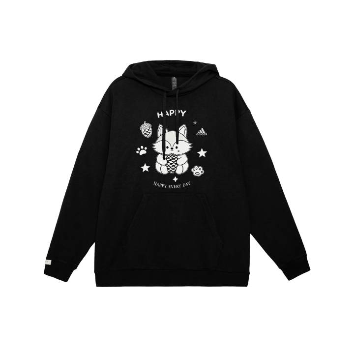 Adidas Adidas SWEAT Sweatshirts Unisex Black Hooded Thickened Regular