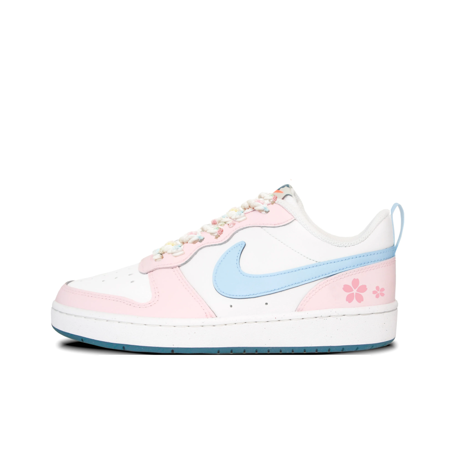 Nike Nike Court Borough 2 Maris Sal Dopamine Dressing Low top Kids' Skateboarding Shoes Pink Blue Teenagers
