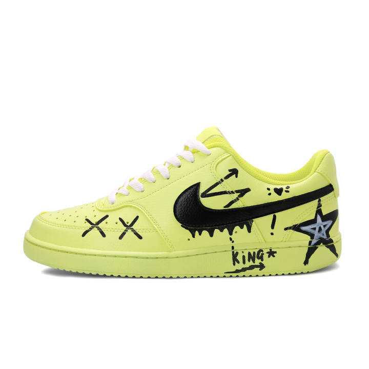 Nike Nike Court Vision 1 Knowledge Is Power, Butter Cheese, Couple's Pu Low top Skateboard Shoes Unisex Cheese Yellow