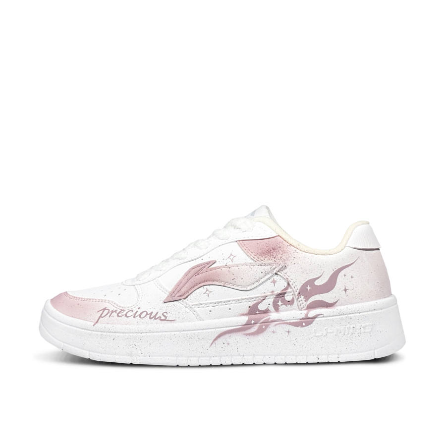 Li-Ning Li Ning Floating Boat Pink Rose Gem Slip Resistant Cushioning Low top Skateboard Shoes Women's