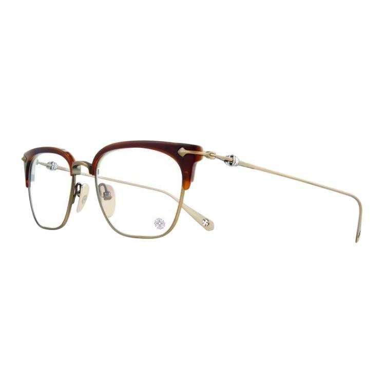 Chrome Hearts Original Design Square Prescription Glasses Unisex Gold