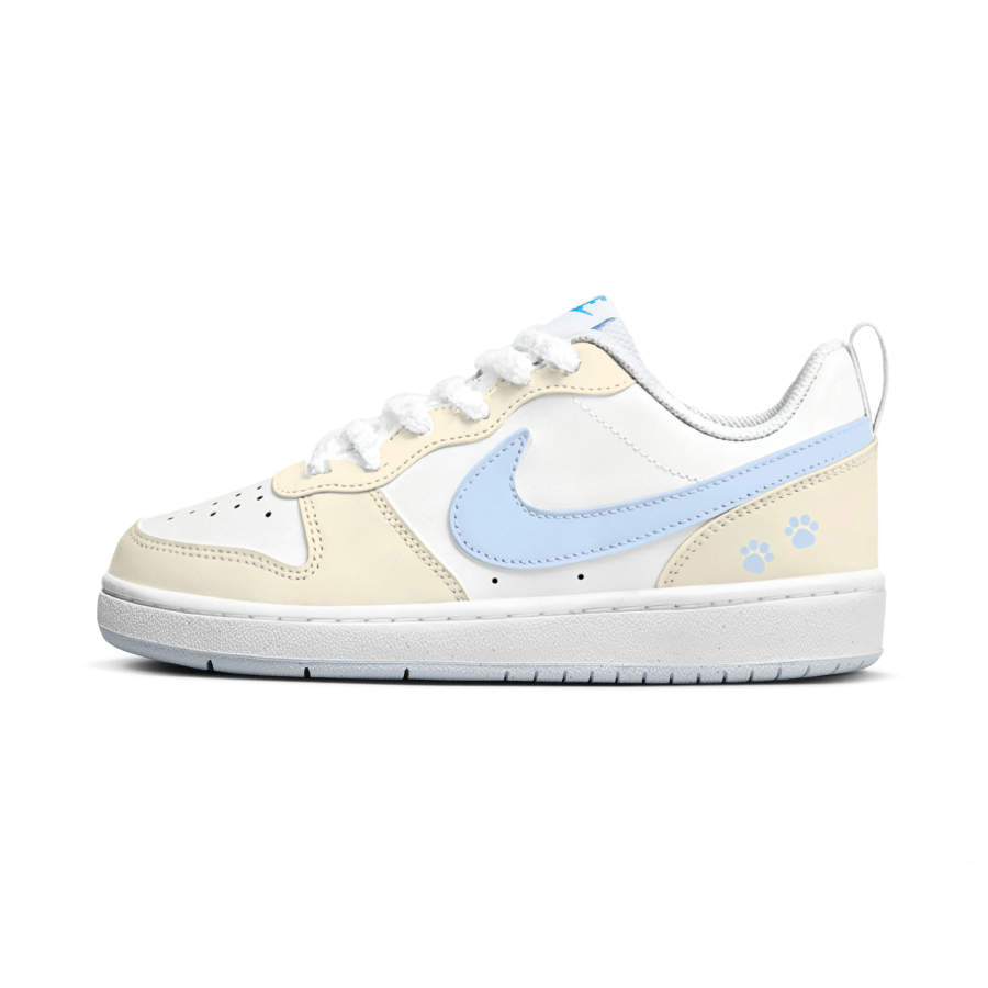 Nike Nike Court Borough Sky Paw Print Cushioning Lightweight Low top Skateboard Shoes Women's White