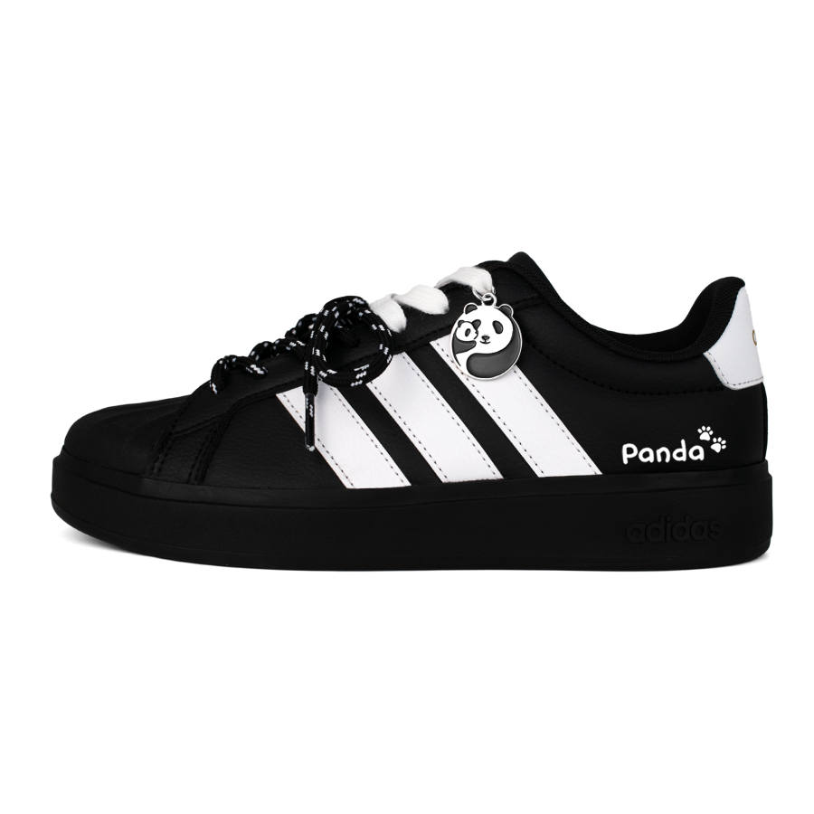 Adidas Adidas Street Talk Classic Panda Leather Waterproof And Breathable Low top Kids' Skateboarding Shoes Black White Unisex