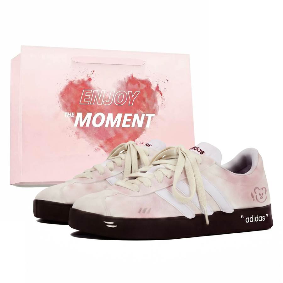Adidas Adidas Vl Court Classic Cherry Blossom Coconut, Shopping Bag German Army Trainers Unisex Beige Pink