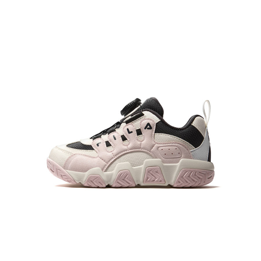 FILA KIDS Heritage FHT Low top Basketball Shoes Milk White/Spring Blossom Pink Kids'