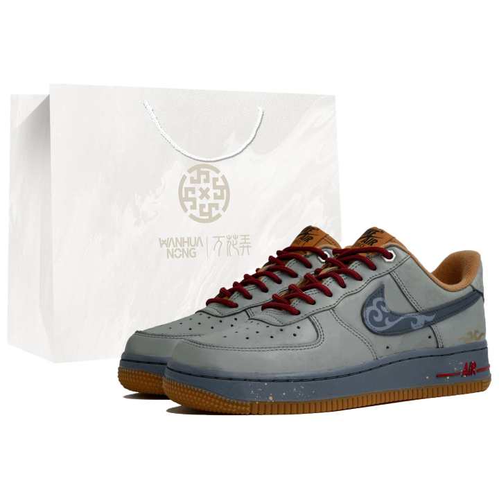 Nike Nike Air Force 1 Low 07 LV8 'Wheat/Flax' Wan Hua Nong, Skywalker, Shopping Bag Low top Skateboard Shoes Unisex Gray
