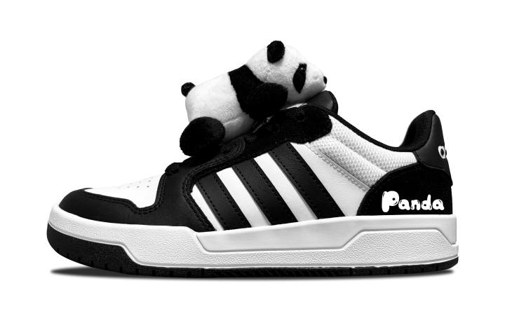 Adidas Adidas ENTRAP Panda Slip Resistant Abrasion Resistant Low top Skateboard Shoes Unisex Black White