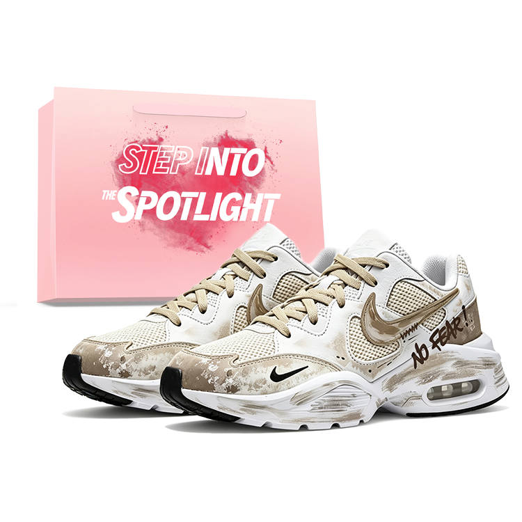 Nike Nike Air Max Fusion Fabric Cushioning Abrasion Resistant Breathable Low top Casual Running Shoes Women's Beige