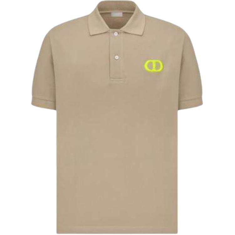 DIOR Polo Shirts Men's Brown Polo Collar Moderate
