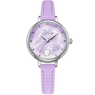 Barbie Fantasy Collection Quartz Movement Genuine Leather Strap Watch Women's Watch Purple Watch Dial