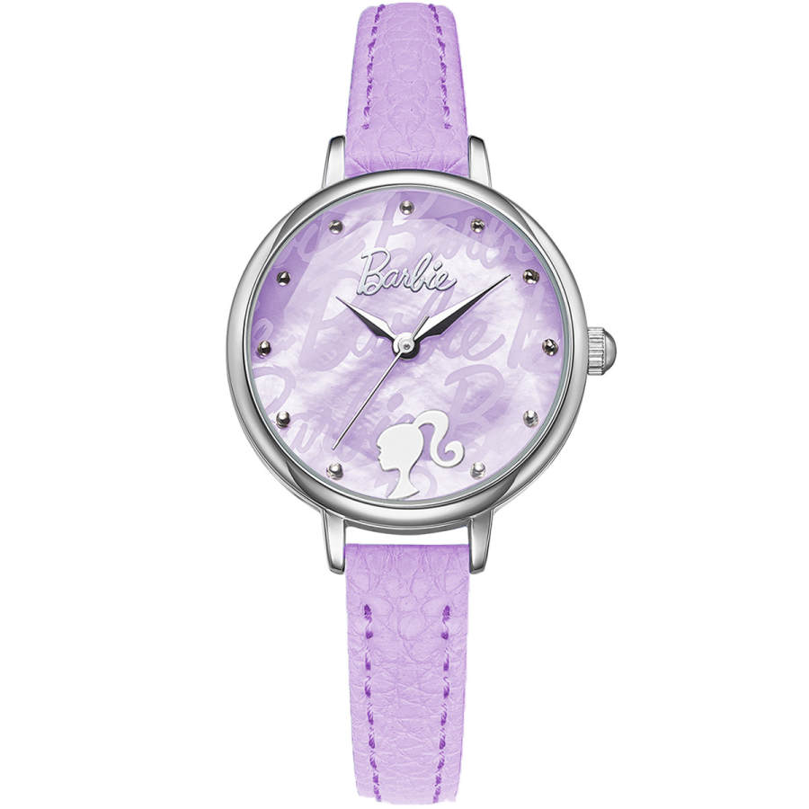 Barbie Fantasy Collection Quartz Movement Genuine Leather Strap Watch Women's Watch Purple Watch Dial